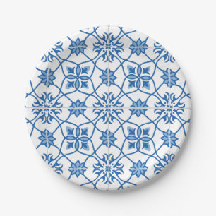 Prato De Papel Teste padrão do azulejo de Azulejo do português 