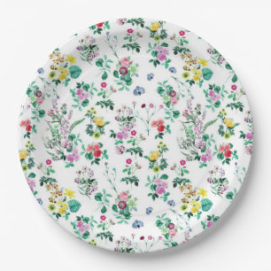 Prato De Papel Teste padrão floral claro