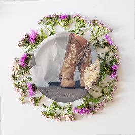 Prato De Papel Texas Bride no Chá de panela de Boots