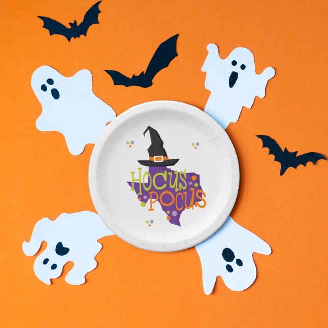Prato De Papel Texas Hocus Pocus Halloween (Criador carregado)