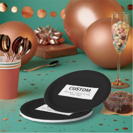 Prato De Papel Texto Editável Moderno Negrito | Preto & Branco