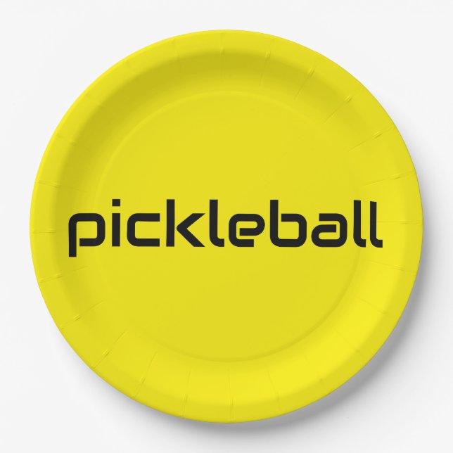 Prato De Papel Texto Festivo Amarelo Amarelo Moderno Negra (Frente)