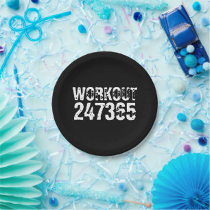 Prato De Papel Texto vestido e arranhado Workout 247365 branco