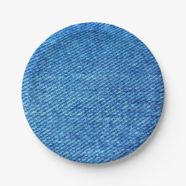 Prato De Papel Textura Blue Denim
