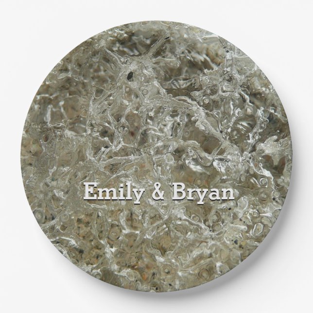 Prato De Papel Textura de Abstrato de gelo glacial (Frente)