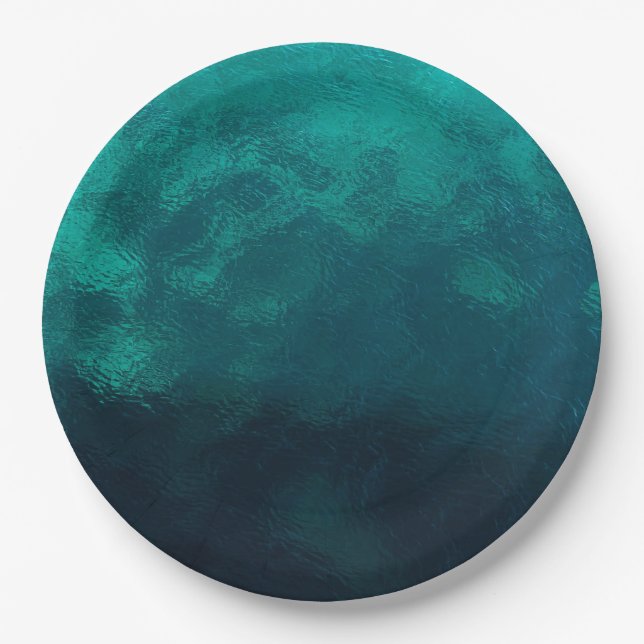 Prato De Papel Textura de vidro verde do Fosco (Frente)