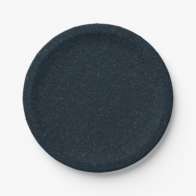 Prato De Papel Textured Charcoal Party Plates (7") – Customizable (Frente)