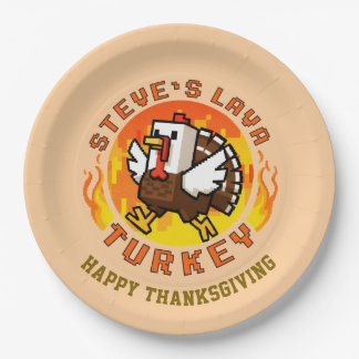 Prato De Papel Thanksgiving Steve's Lava Turkey Plate