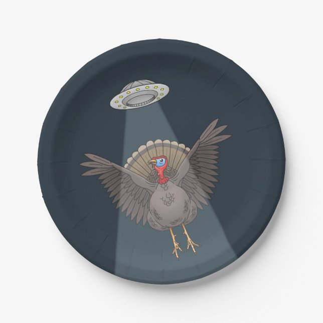 Prato De Papel Thanskgiving Turkey Saved by Aliens (Frente)