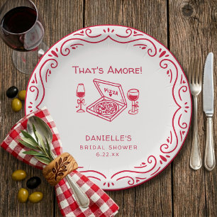 Prato De Papel That's Amore Bridal Shower Caprichoso Desenho à Mã