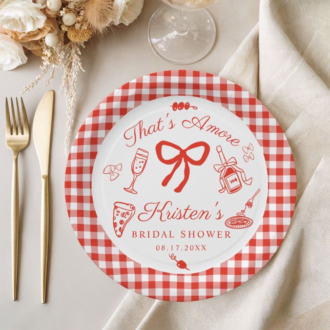 Prato De Papel That's Amore Italian Pizza Bridal Shower (That's Amore Italian Pizza Bridal Shower Paper plates)