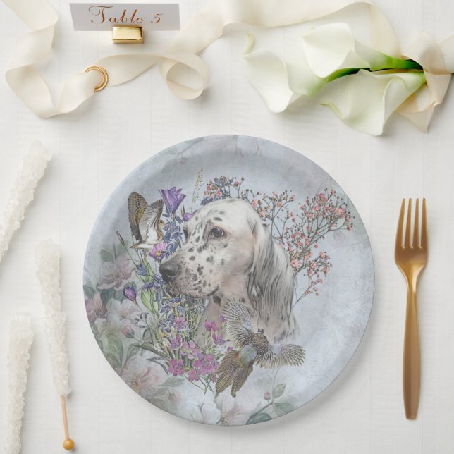 Prato De Papel The English Setter Portrait , art (Casamento)