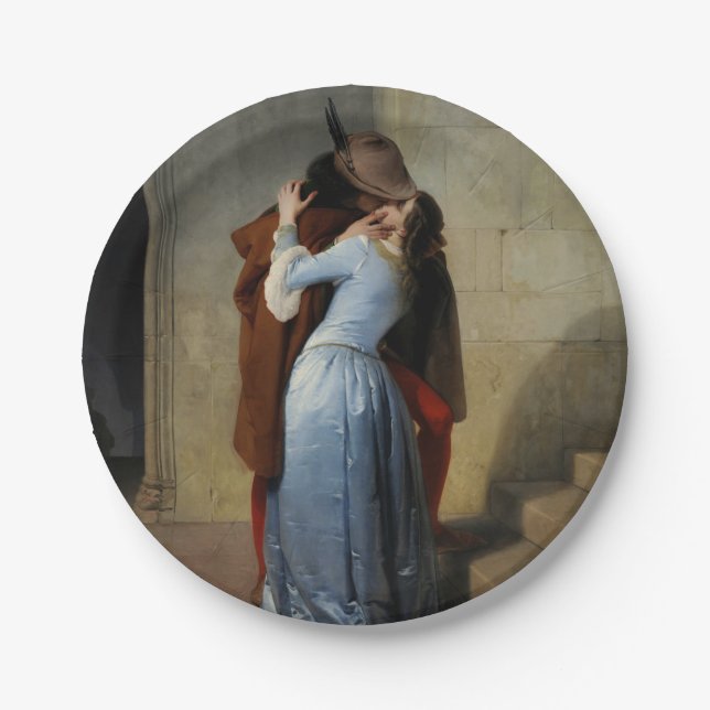 Prato De Papel The Kiss (por Francesco Hayez) (Frente)