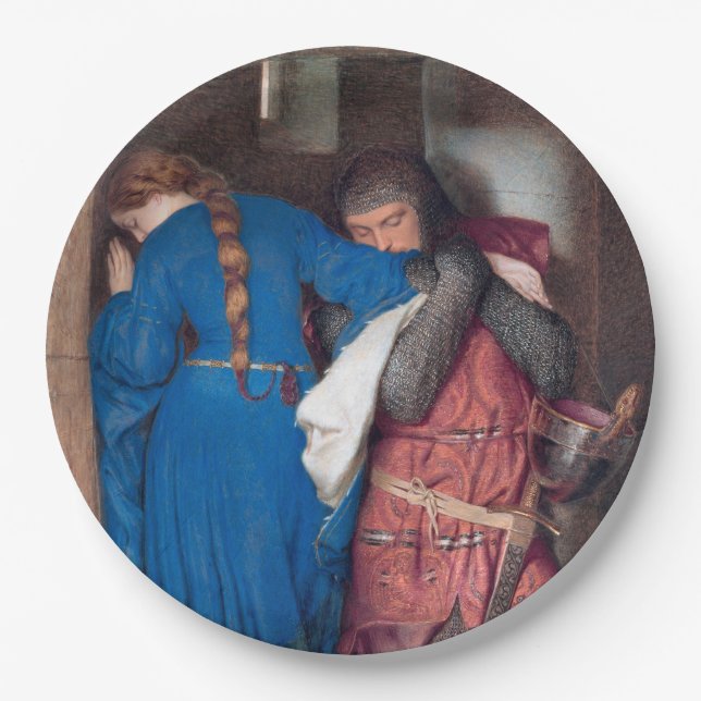 Prato De Papel The Meeting on Turret Stairs (por F.W. Burton) (Frente)