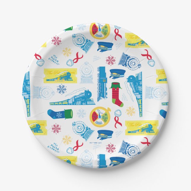 Prato De Papel The Polar Express | Christmas Icon Pattern (Frente)