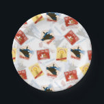 Prato De Papel The Polar Express | Retro Sticker Pattern<br><div class="desc">Pattern of retro inspired stickers for The Polar Express,  Christmas tree,  and Hot Hot Hot Chocolate.</div>