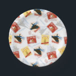Prato De Papel The Polar Express | Retro Sticker Pattern<br><div class="desc">Pattern of retro inspired stickers for The Polar Express,  Christmas tree,  and Hot Hot Hot Chocolate.</div>