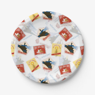 Prato De Papel The Polar Express Retro Sticker Pattern