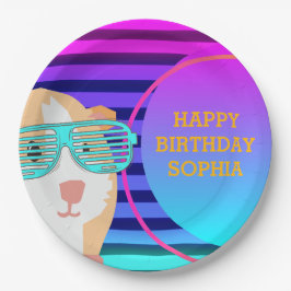 Prato De Papel Throwback de Porco do Retro Guiné Personalizado