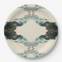 Prato De Papel Tidal Echoes — Abstract Fluid Ink Pattern