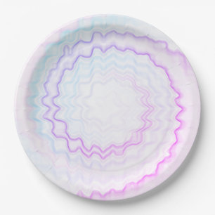 Prato De Papel Tie dye Colorful swirl funky retro party
