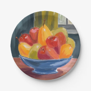 Prato De Papel Tigela de Frutas Pintura em Aquarela