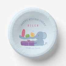 Tigela de papel de aniversário Elefante de Tromba 