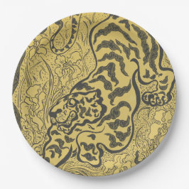 Prato De Papel Tigre na selva (animal selvagem) (por Paul Ranson)