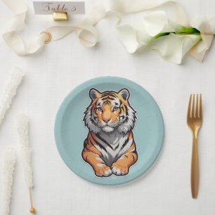 Prato De Papel Tigre num fundo azul-céu