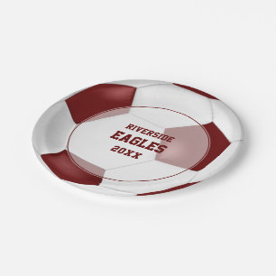 Prato De Papel time branco maroon colorido banquete de futebol