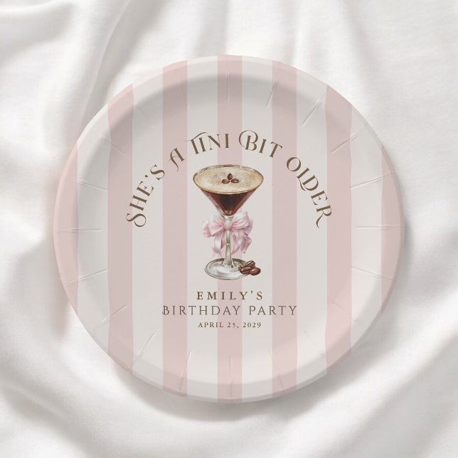 Prato De Papel Tini Bit Older Espresso Martini Festa de aniversár (Criador carregado)