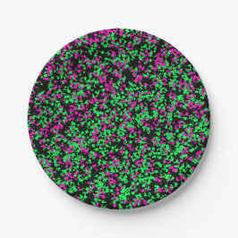 Prato De Papel Tinta borrifada verde rosa