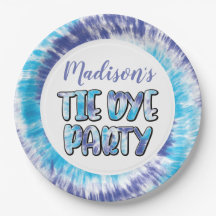 Tinta Tie Dye Roxa e Azul Feliz Aniversário, Qualq