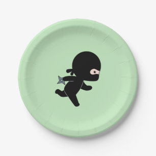 Prato De Papel Tiny Ninja em Verde