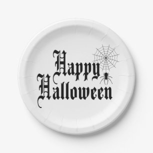 Prato De Papel Típica minimalista de Feliz Halloween