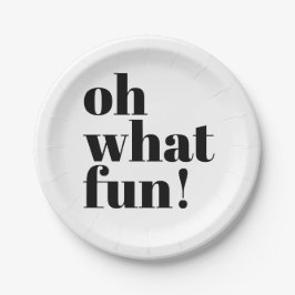 Prato De Papel Tipografia de Diversão Minimalista de Feriado Mode