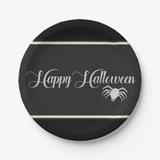 Prato De Papel Tipografia Feliz de Halloween