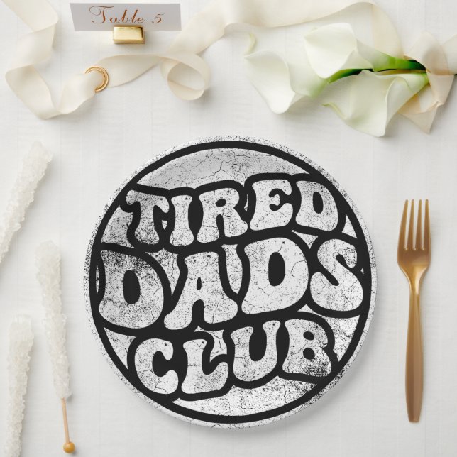 Prato De Papel Tired Pais Club Funny (Casamento)