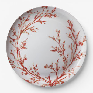 Prato De Papel Toalete Vermelho Natal Elegante