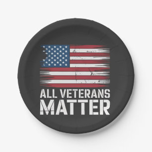 Prato De Papel Toda Matéria Veterana Americana 4 De Julho Patriót