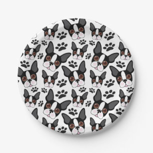 Prato De Papel Todos os americanos Boston Terrier Pet Puppy Dog