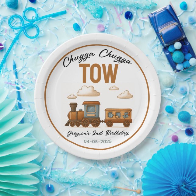 Prato De Papel Todos os segundos aniversários do comboio de alta  (Festa)