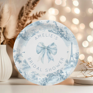 Prato De Papel Toile de Jouy chá de panela romântico francês