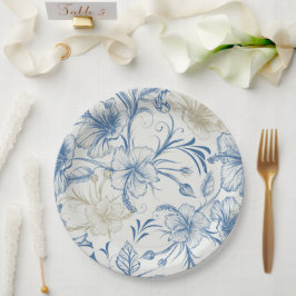 Prato De Papel Toile-De-Jouy Padrão Francês Vintage Casamento 