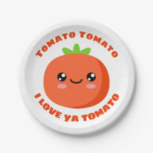 Prato De Papel Tomato de tomate eu te amo Tomato
