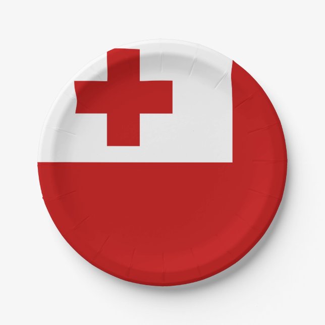 Prato De Papel Tonga Flag (Frente)