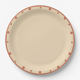 Prato De Papel Tons de Terra Areia Terracota Pontos Polka