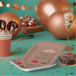 Prato De Papel Too Glam To Care – Chic Quote 