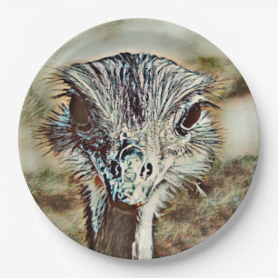 Prato De Papel toony ostrich