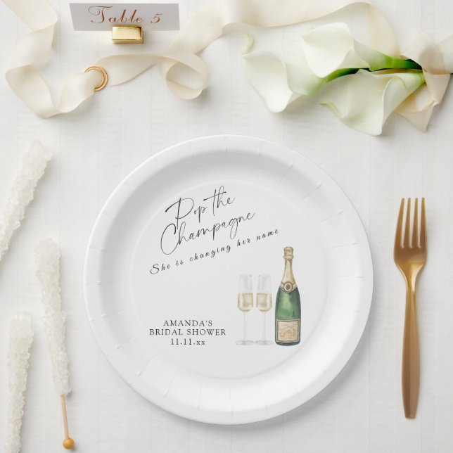 Prato De Papel Torneio de Champanhe Chá de noiva (Casamento)